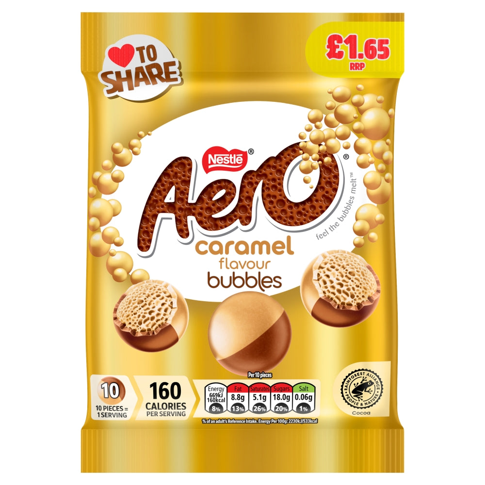 Aero Bubbles Caramel Flavour Chocolate Sharing Bag 80g