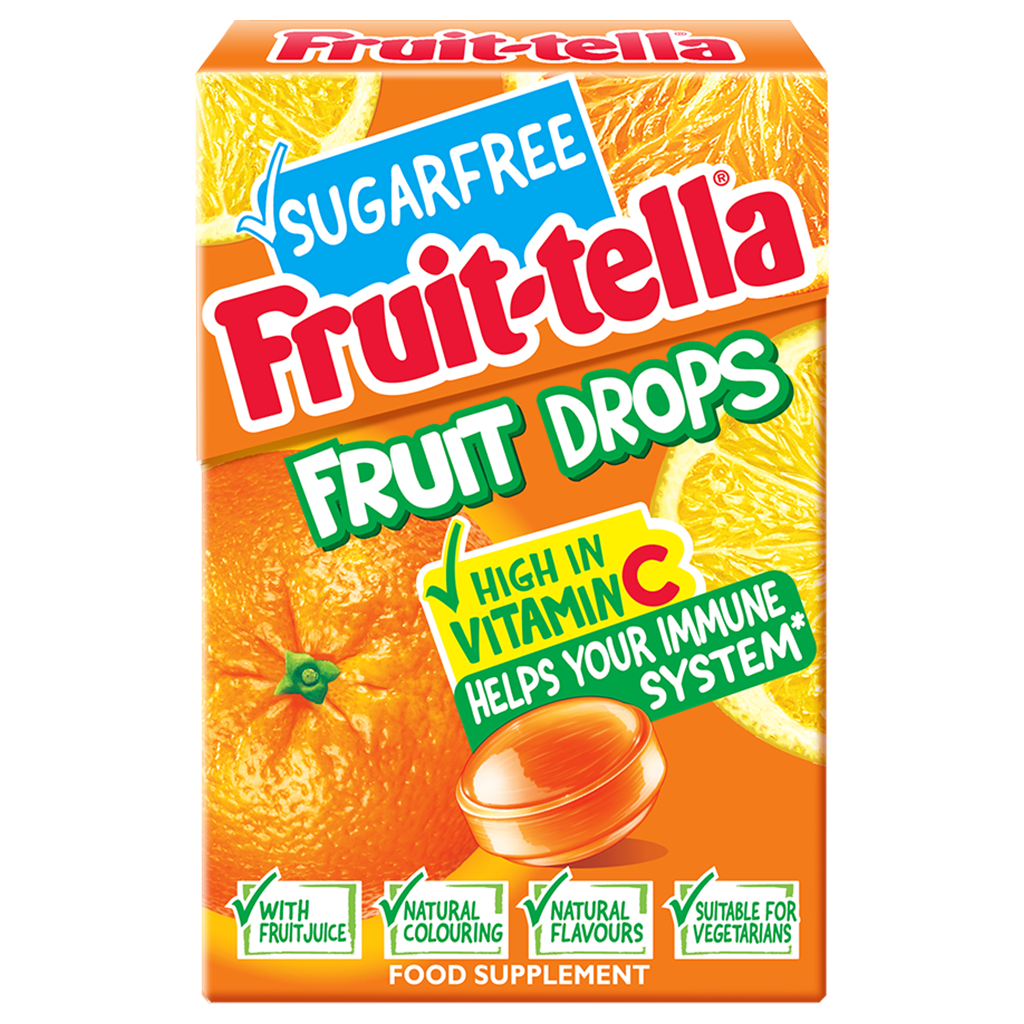 Fruittella Fruit Drops Sugar Free Citrus Orange