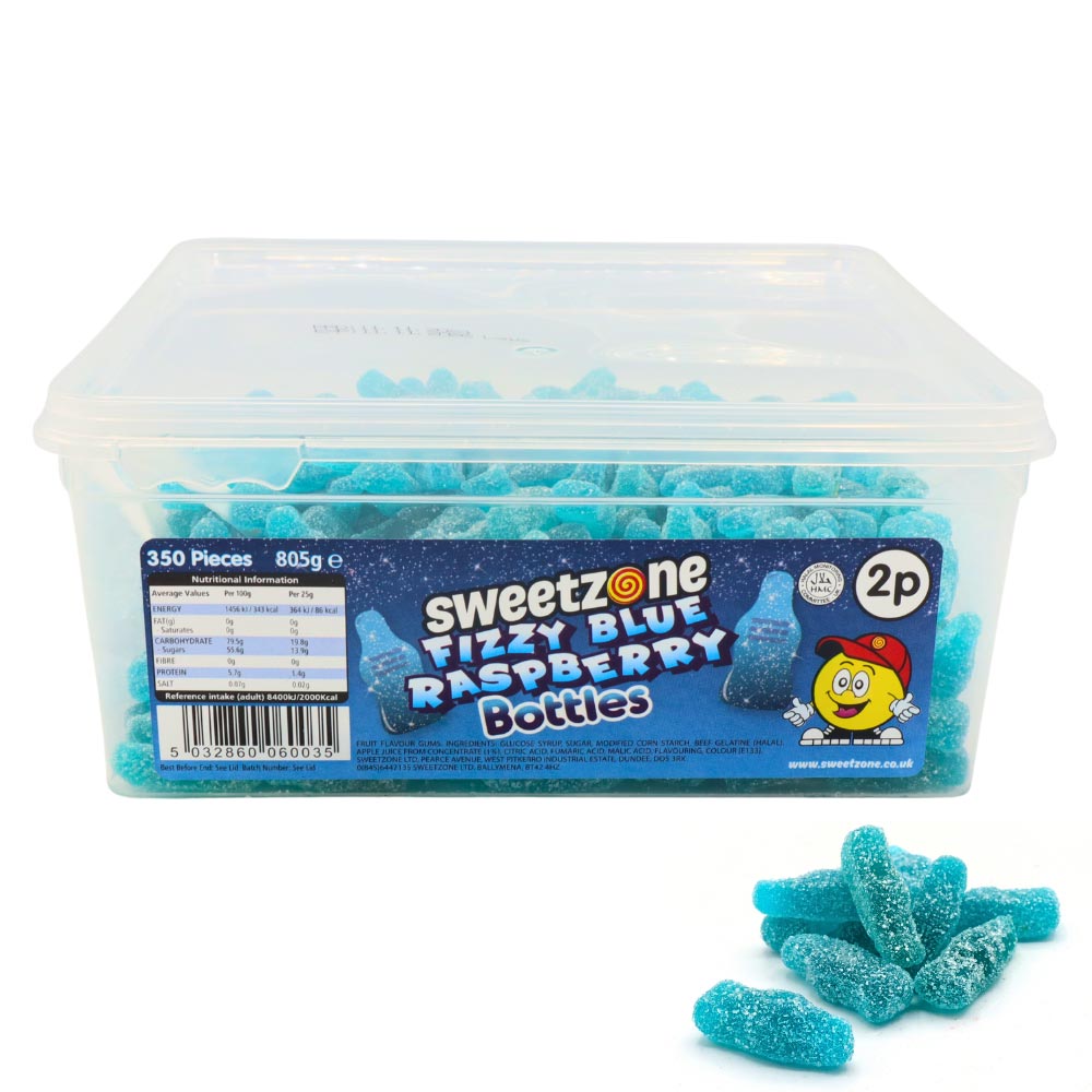 Fizzy Blue Raspberry Bottles